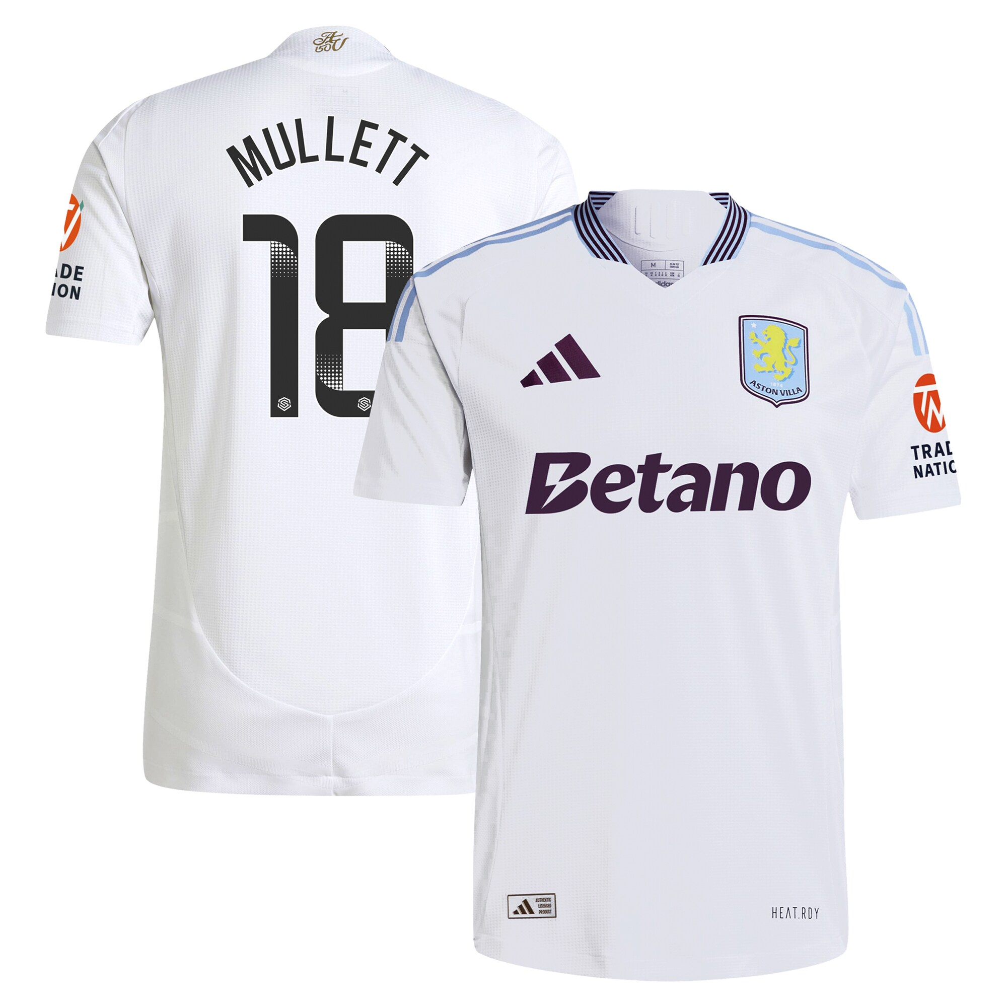 aston villa wsl adidas away authentic shirt 2024-25 with mullett 18 printing Collection | Aston Villa Fan Shop