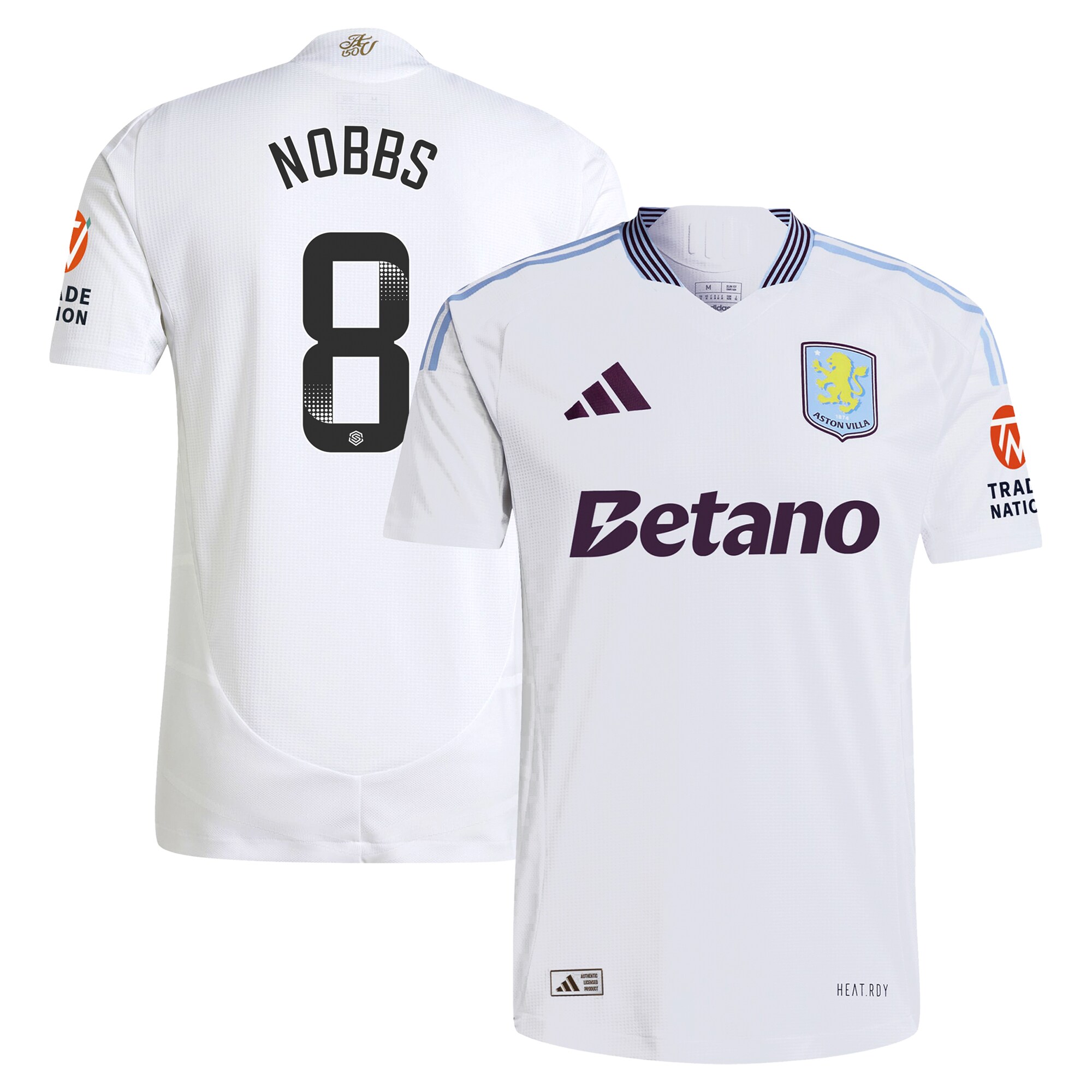 aston villa wsl adidas away authentic shirt 2024-25 with nobbs 8 printing Collection | Aston Villa Fan Shop