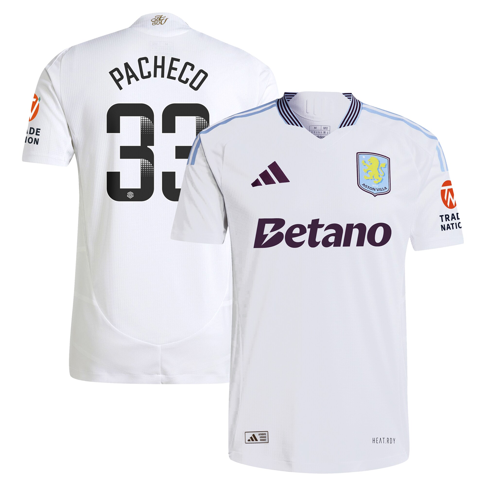 aston villa wsl adidas away authentic shirt 2024-25 with pacheco 33 printing Collection | Aston Villa Fan Shop