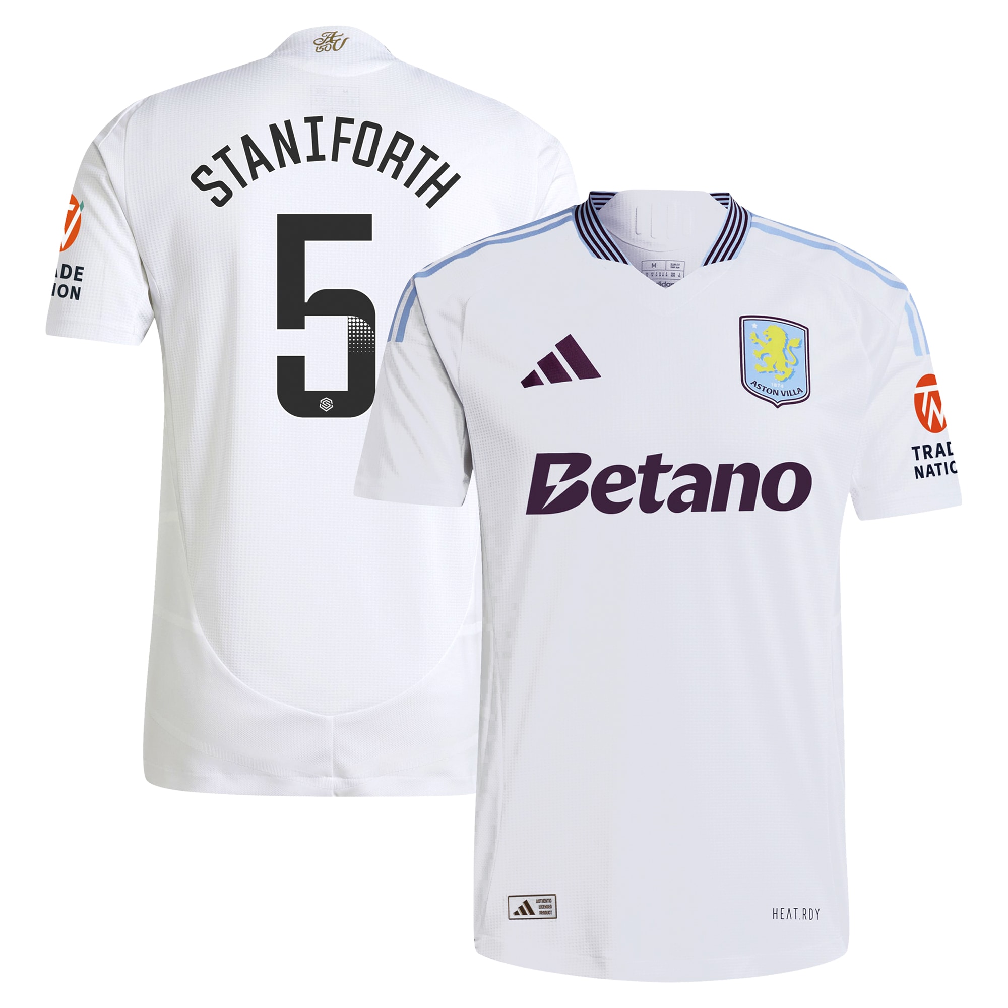 aston villa wsl adidas away authentic shirt 2024-25 with staniforth 5 printing Collection | Aston Villa Fan Shop