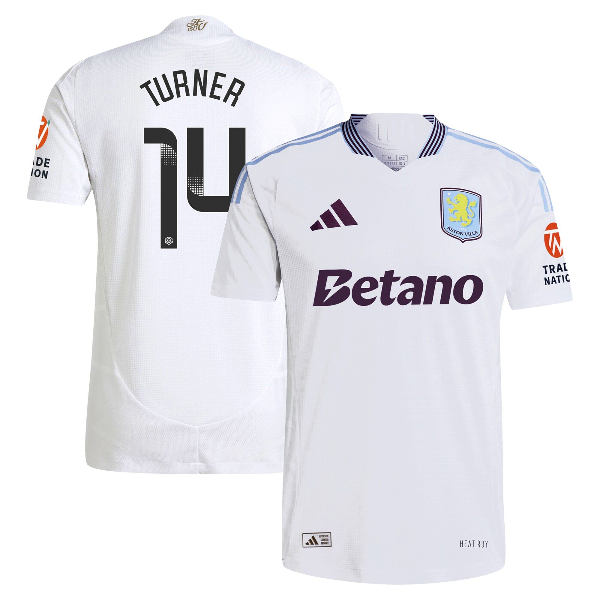 aston villa wsl adidas away authentic shirt 2024-25 with turner 14 printing Collection | Aston Villa Fan Shop