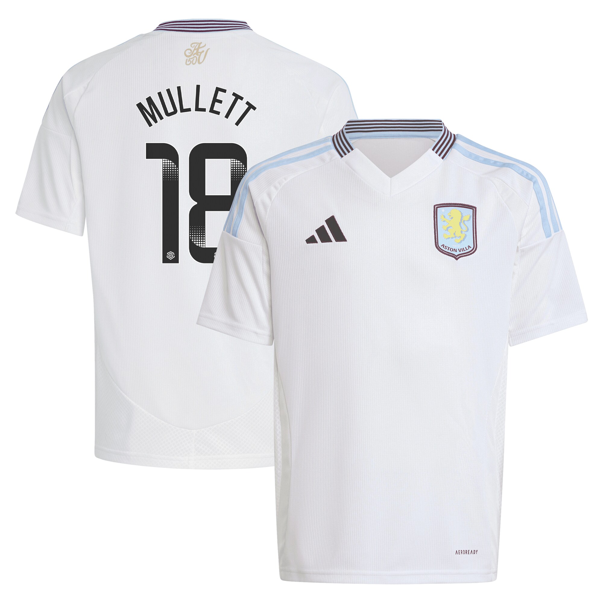 aston villa wsl adidas away shirt 2024-25 – kids with mullett 18 printing Collection | Aston Villa Fan Shop