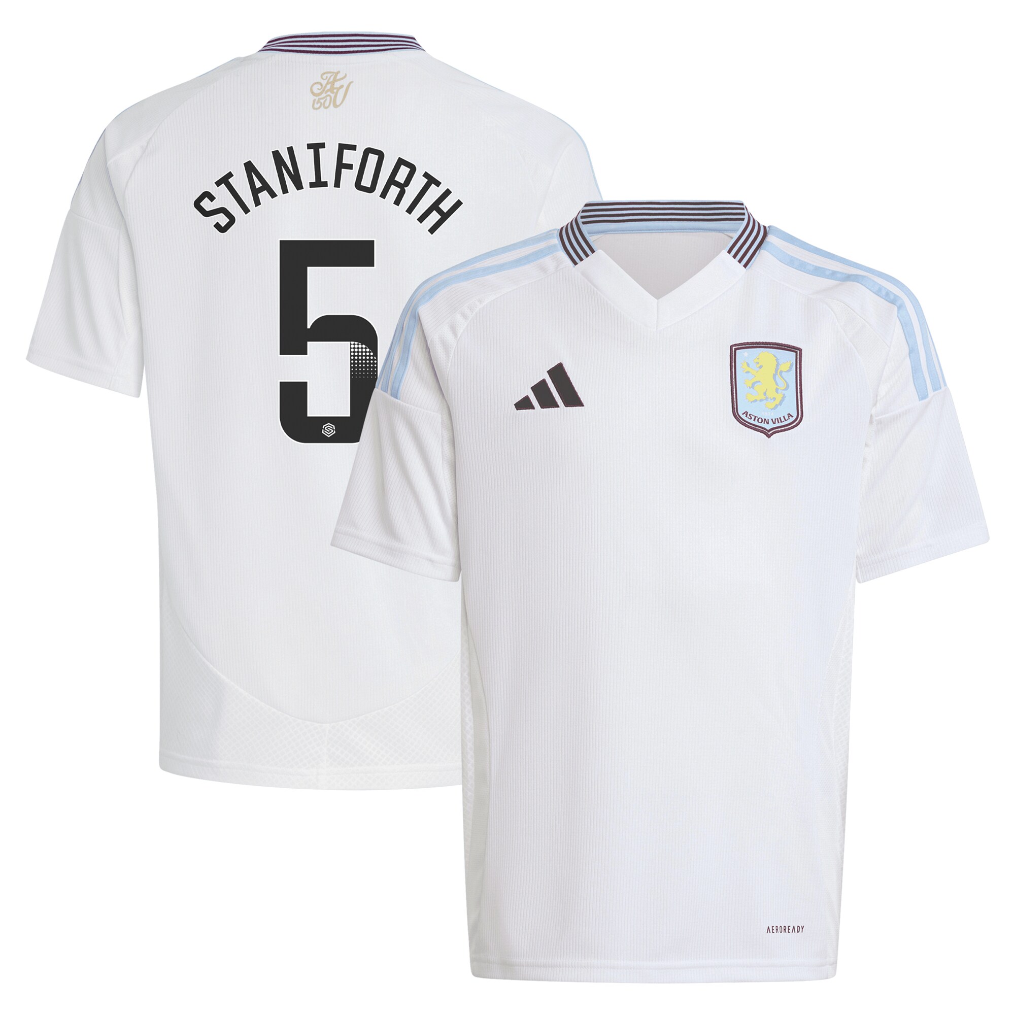 aston villa wsl adidas away shirt 2024-25 – kids with staniforth 5 printing Collection | Aston Villa Fan Shop