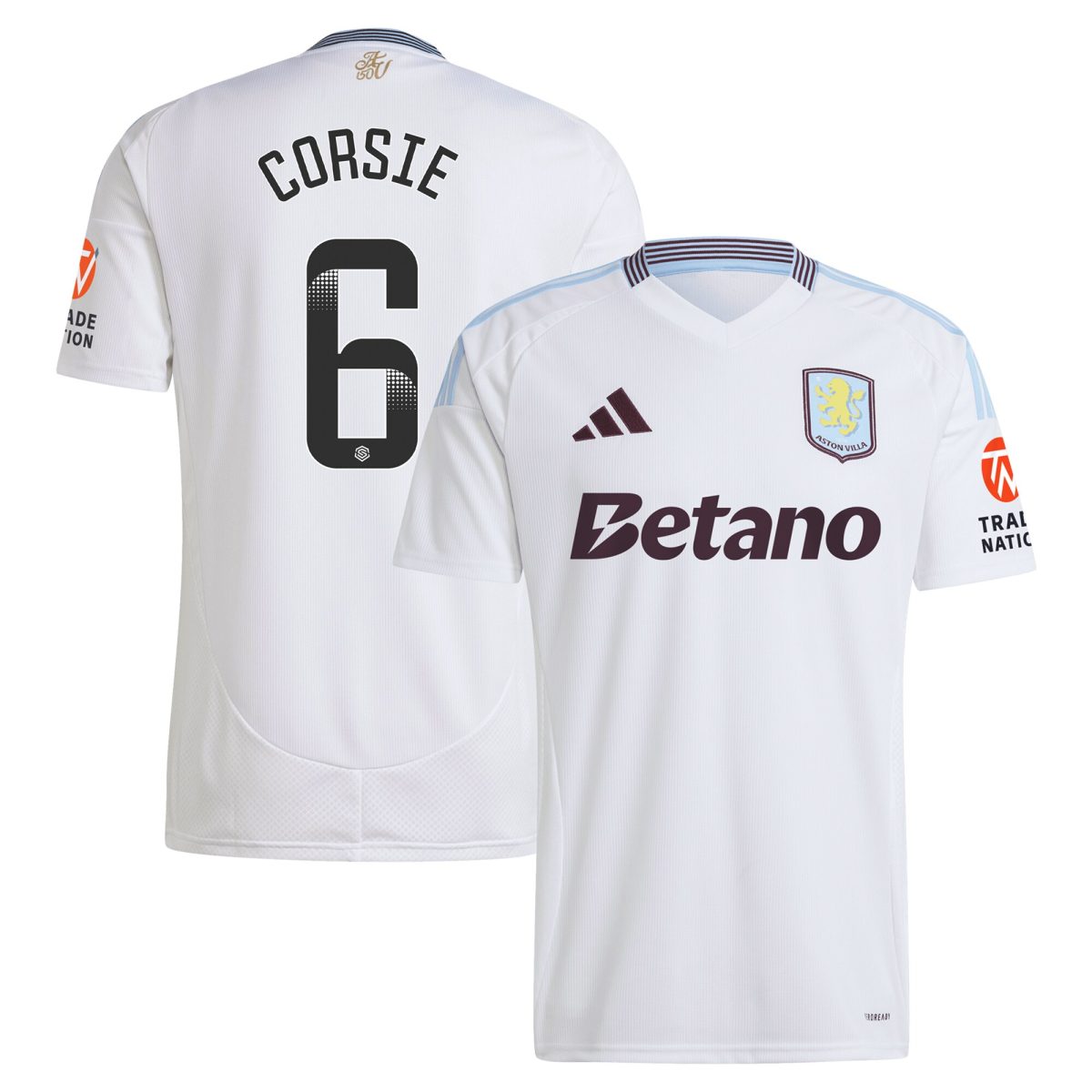 aston villa wsl adidas away shirt 2024-25 with corsie 6 printing Collection | Aston Villa Fan Shop