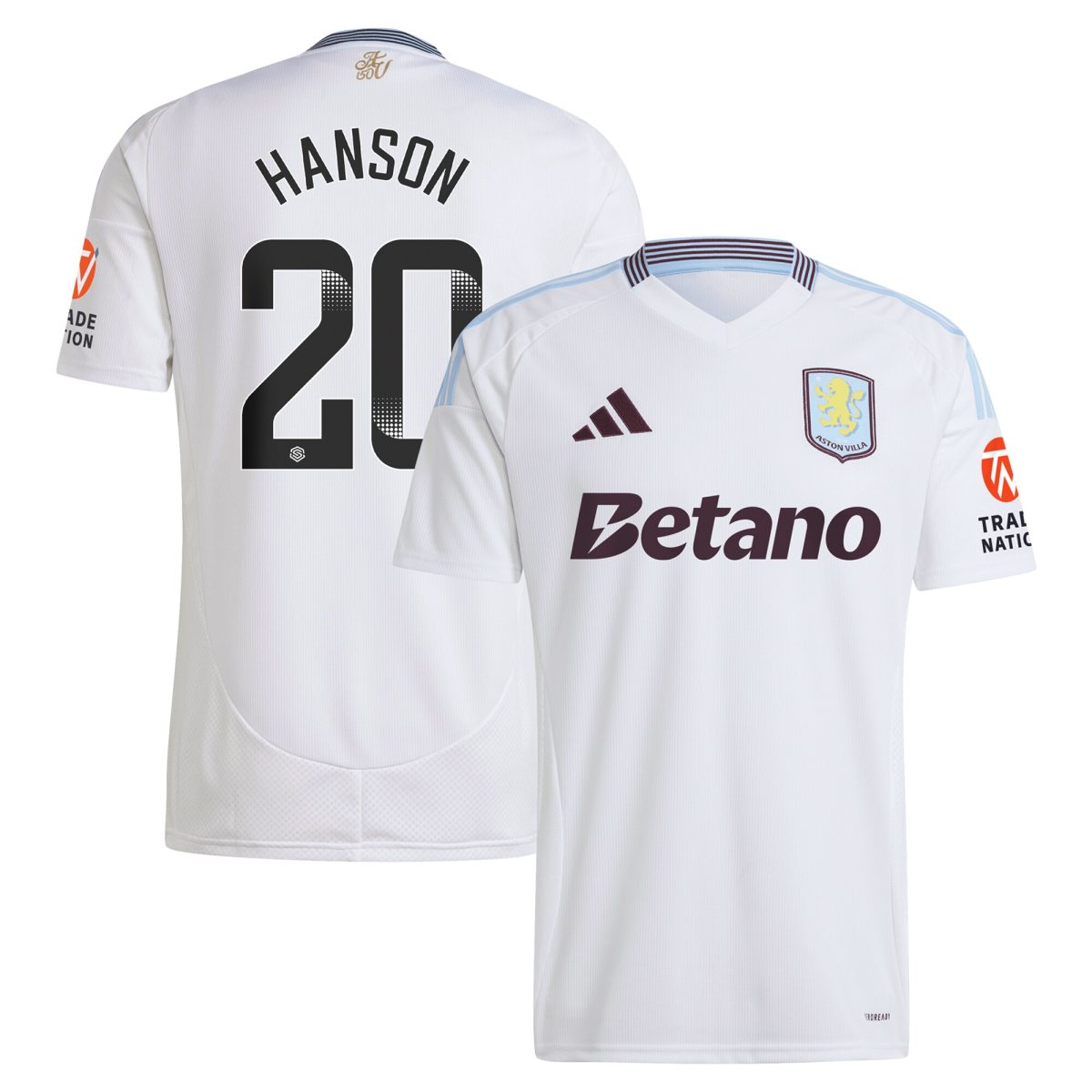 aston villa wsl adidas away shirt 2024-25 with hanson 20 printing Collection | Aston Villa Fan Shop