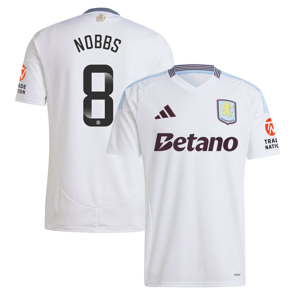 aston villa wsl adidas away shirt 2024-25 with nobbs 8 printing Collection | Aston Villa Fan Shop