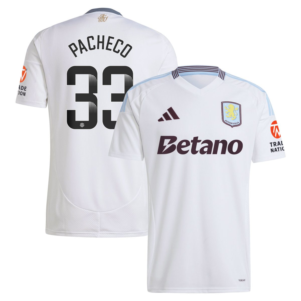 aston villa wsl adidas away shirt 2024-25 with pacheco 33 printing Collection | Aston Villa Fan Shop