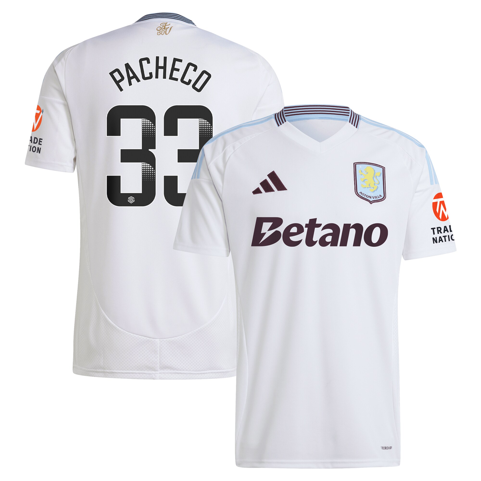 aston villa wsl adidas away shirt 2024-25 with pacheco 33 printing Collection | Aston Villa Fan Shop