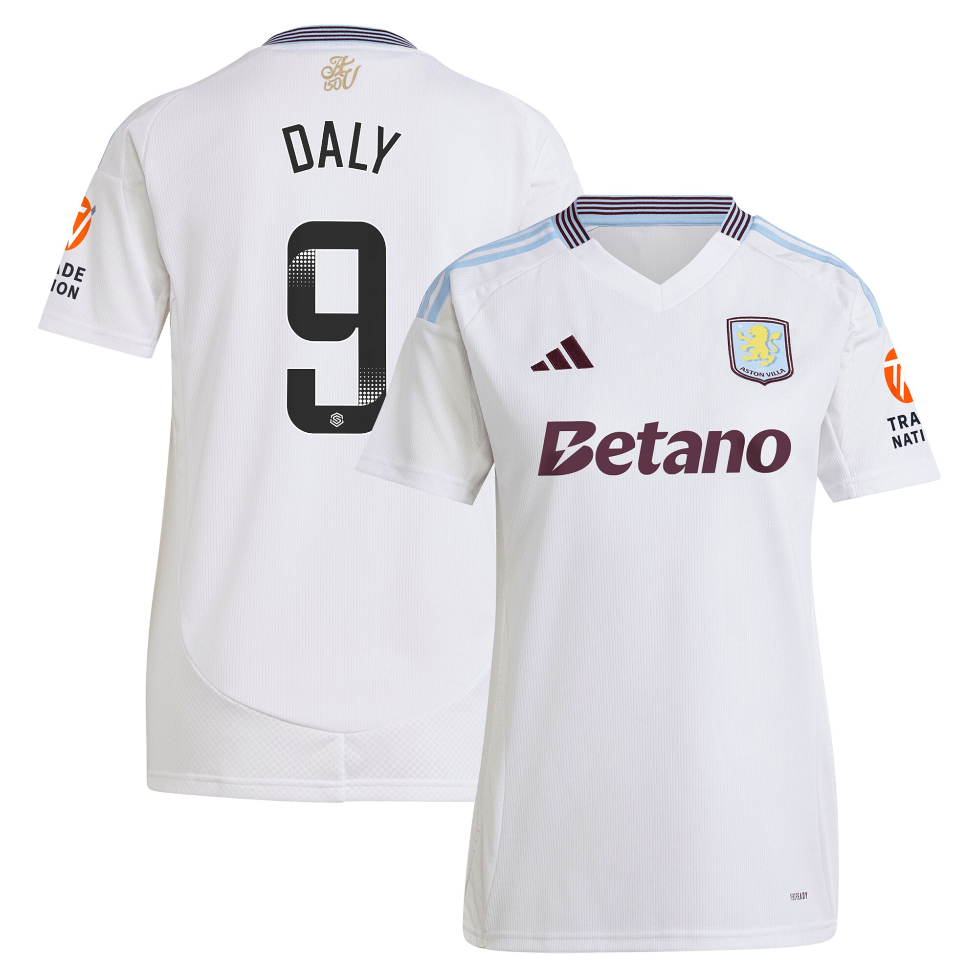 aston villa wsl adidas away shirt 2024-25 – womens with daly 9 printing Collection | Aston Villa Fan Shop