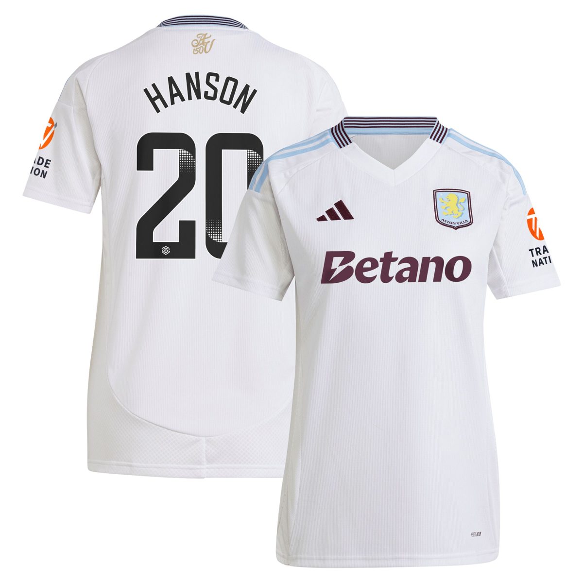 aston villa wsl adidas away shirt 2024-25 – womens with hanson 20 printing Collection | Aston Villa Fan Shop