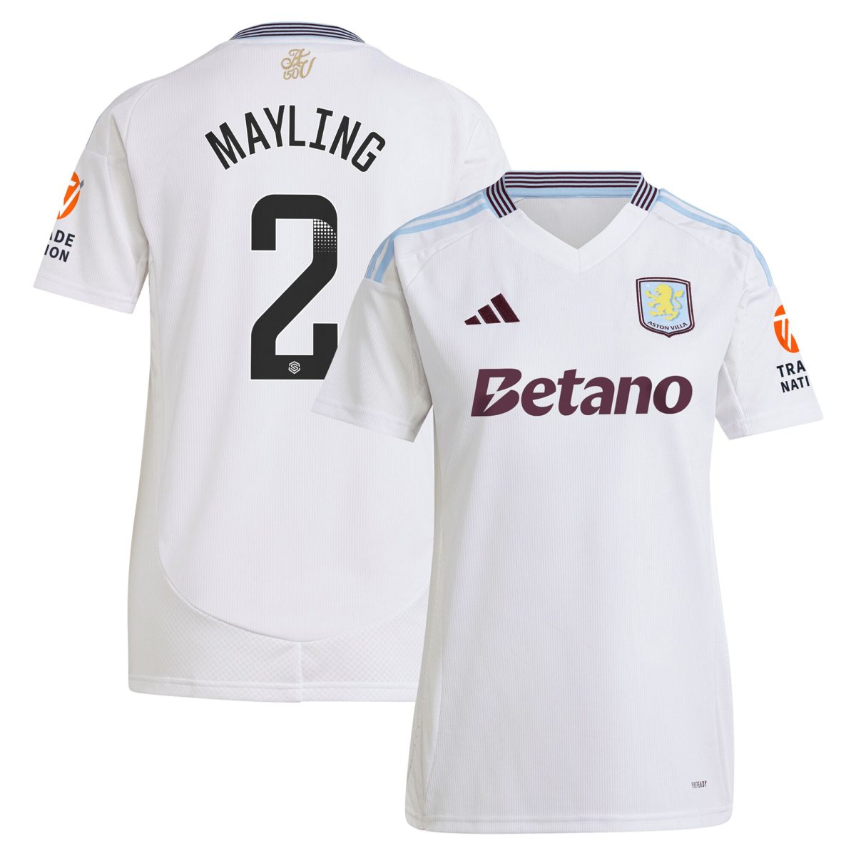aston villa wsl adidas away shirt 2024-25 – womens with mayling 2 printing Collection | Aston Villa Fan Shop