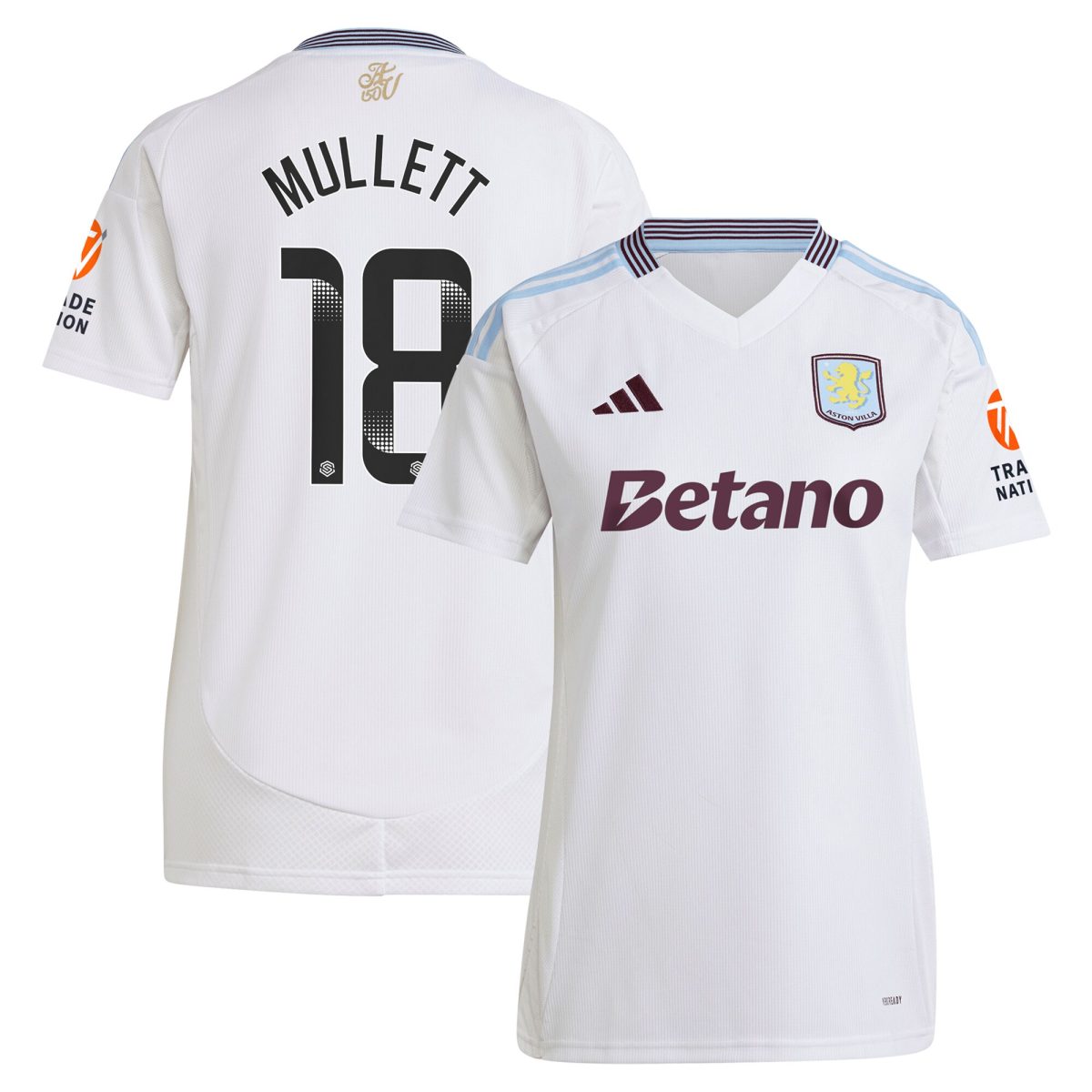 aston villa wsl adidas away shirt 2024-25 – womens with mullett 18 printing Collection | Aston Villa Fan Shop