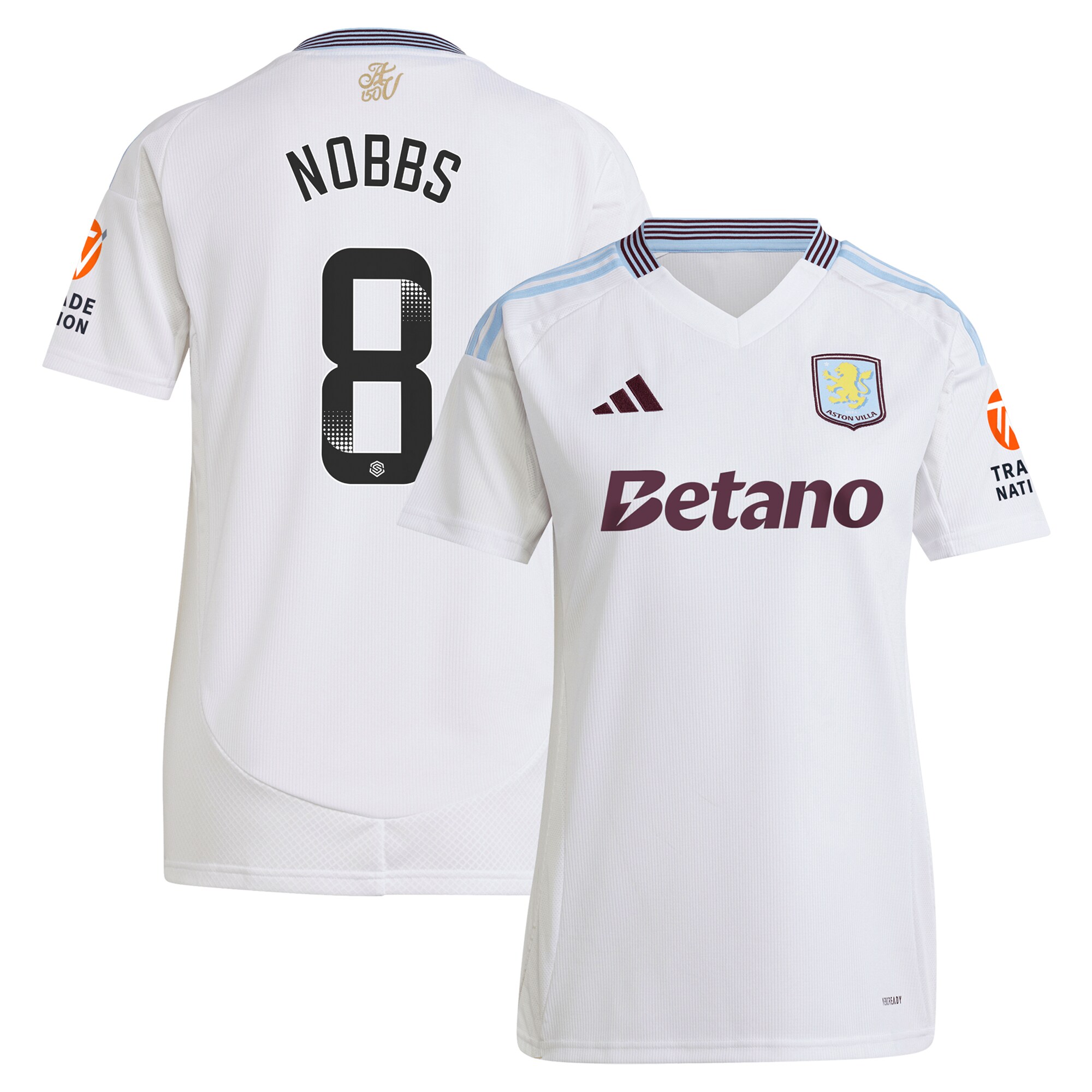 aston villa wsl adidas away shirt 2024-25 – womens with nobbs 8 printing Collection | Aston Villa Fan Shop