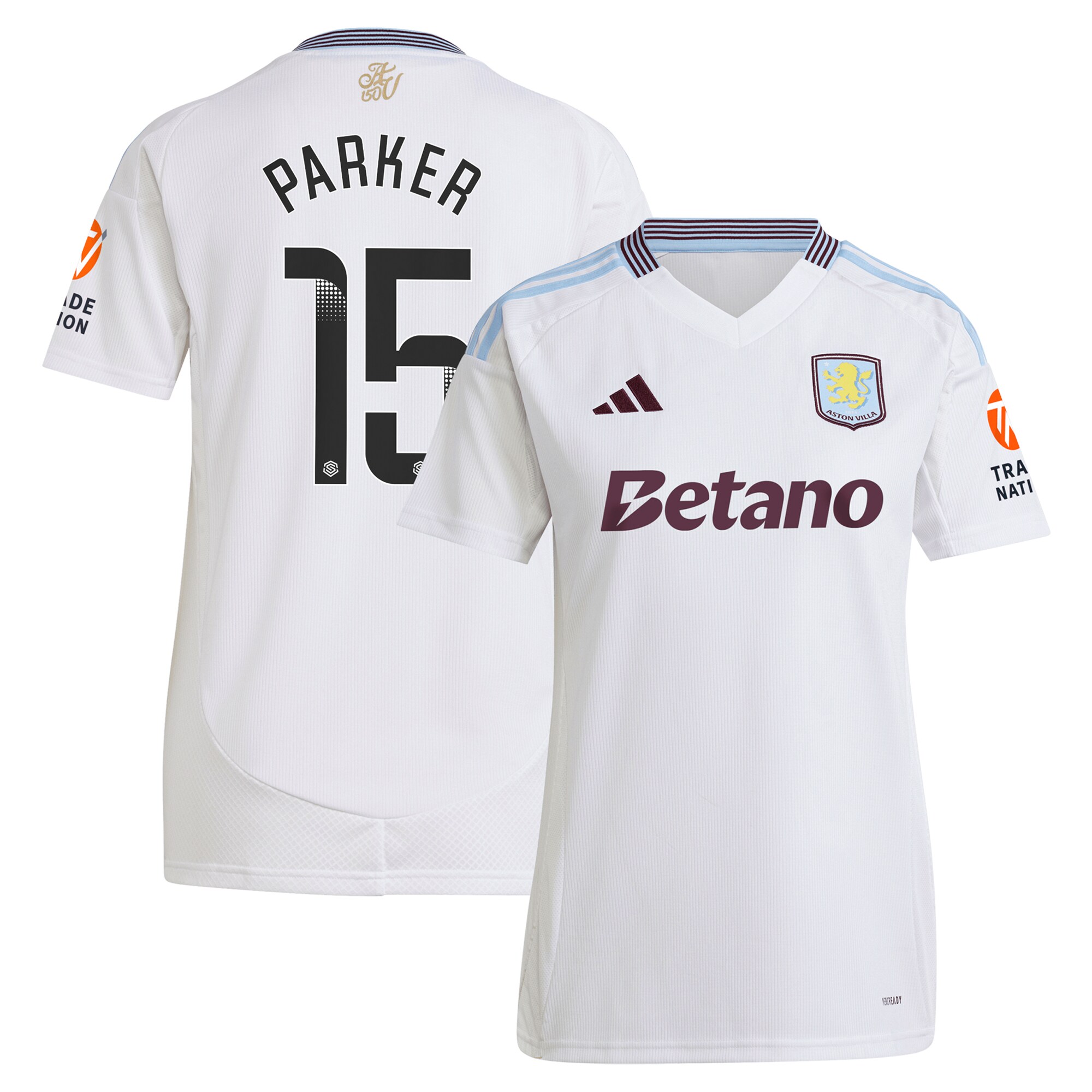 aston villa wsl adidas away shirt 2024-25 – womens with parker 15 printing Collection | Aston Villa Fan Shop