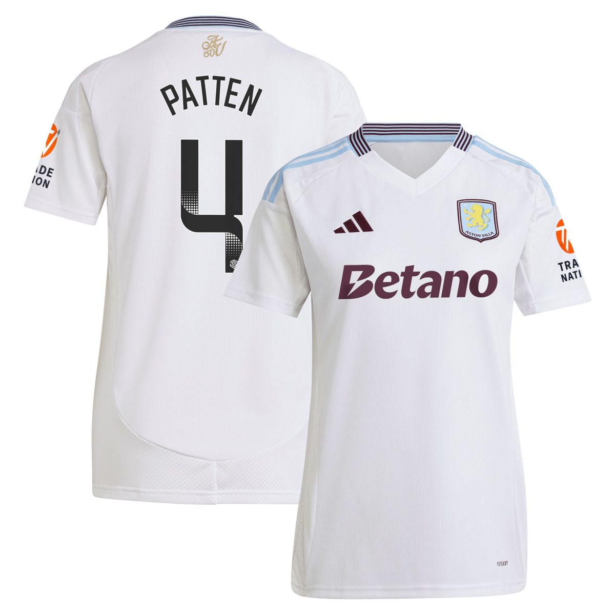 aston villa wsl adidas away shirt 2024-25 – womens with patten 4 printing Collection | Aston Villa Fan Shop