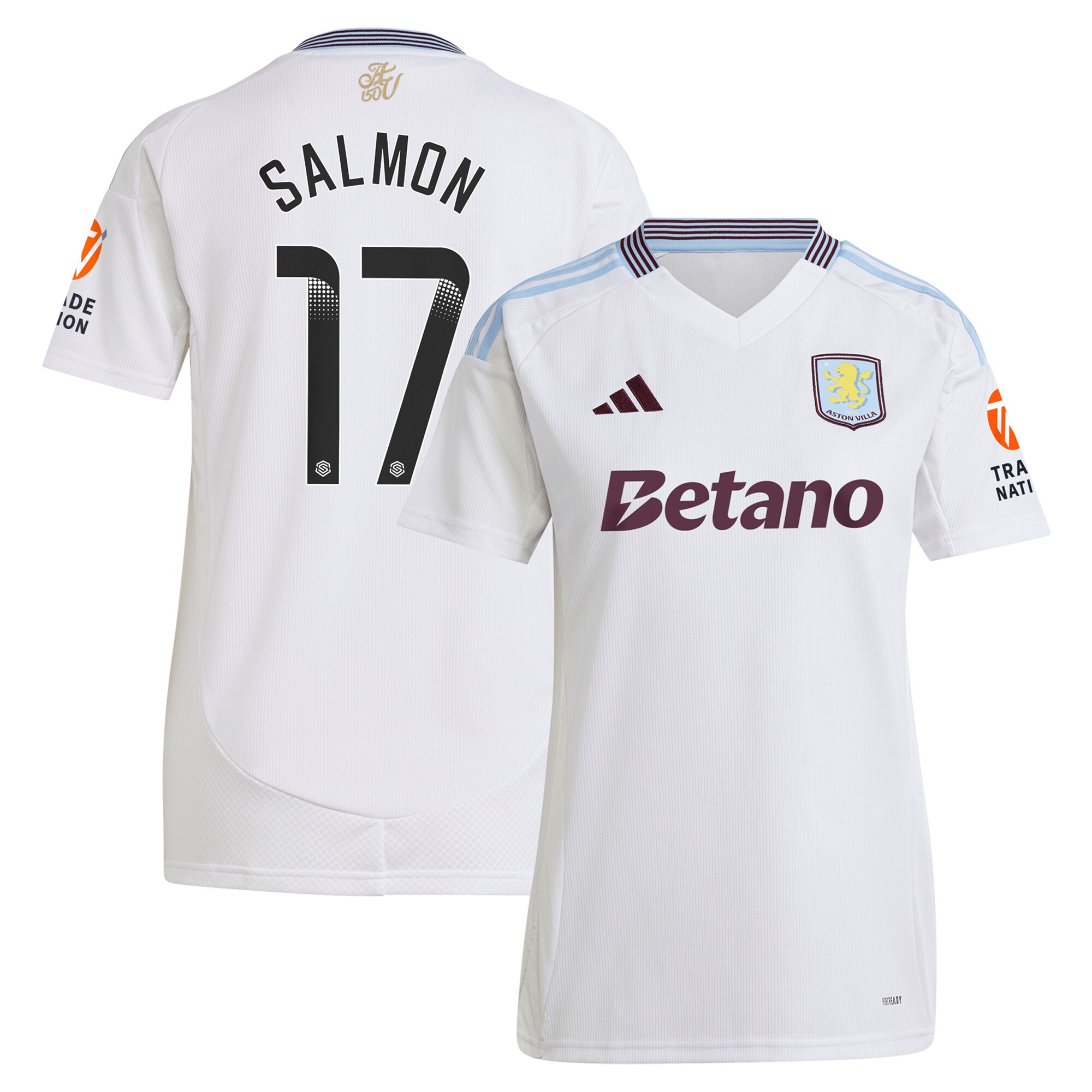 aston villa wsl adidas away shirt 2024-25 – womens with salmon 17 printing Collection | Aston Villa Fan Shop