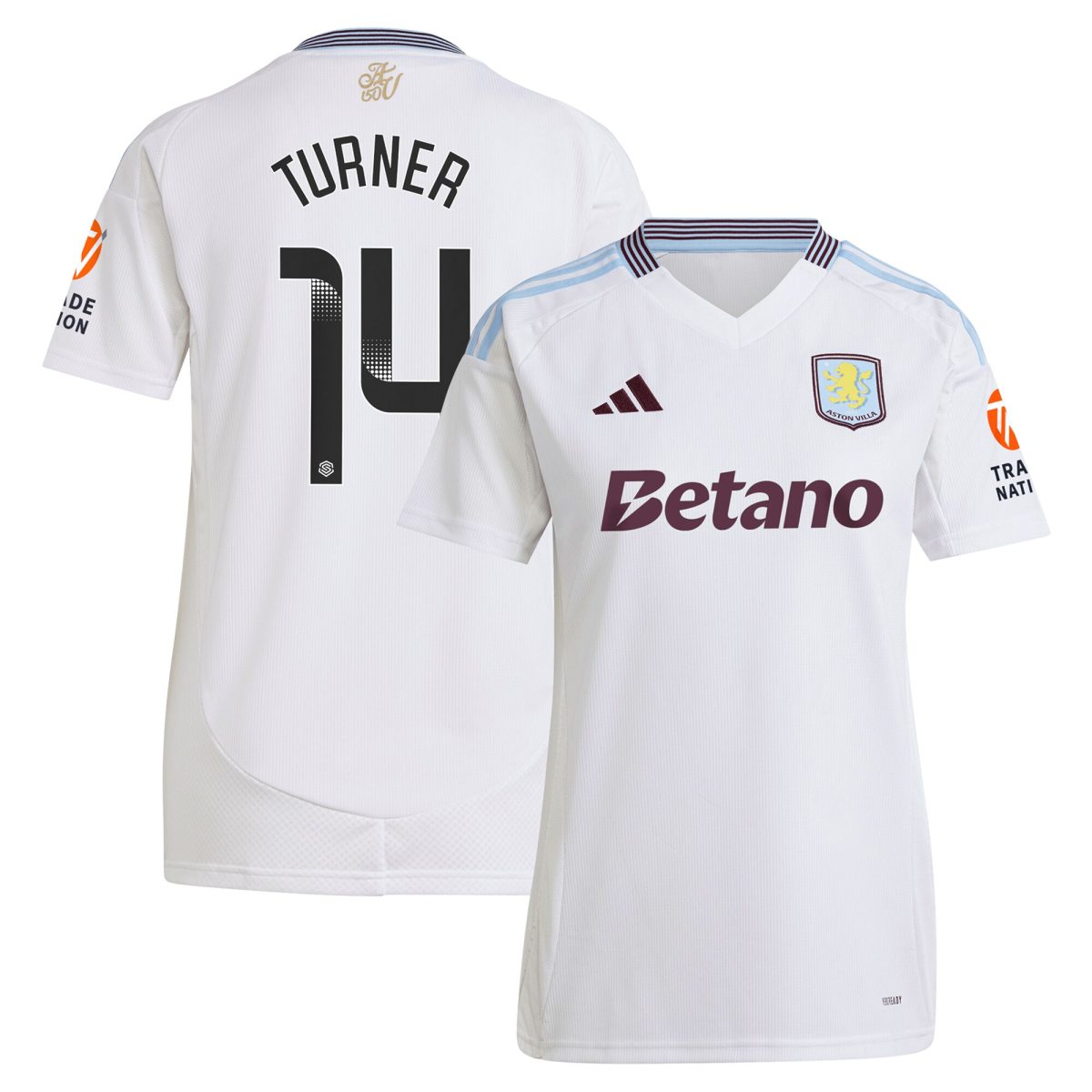 aston villa wsl adidas away shirt 2024-25 – womens with turner 14 printing Collection | Aston Villa Fan Shop
