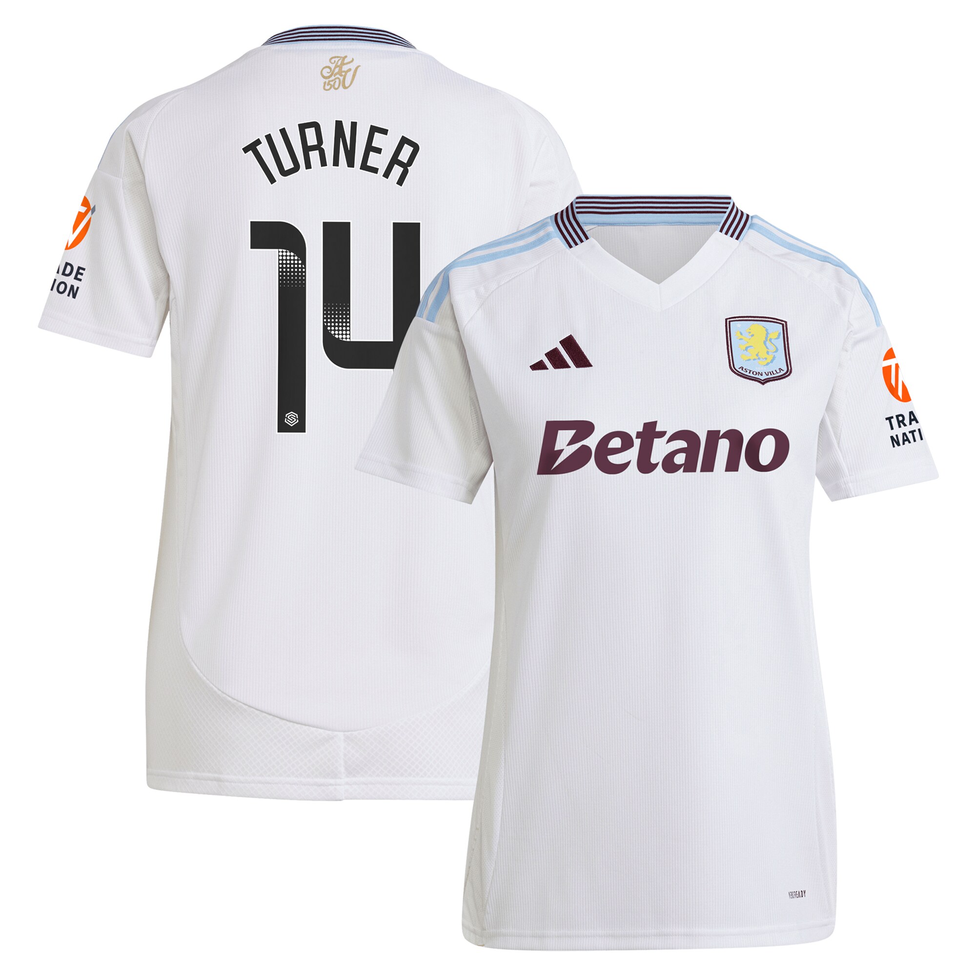 aston villa wsl adidas away shirt 2024-25 – womens with turner 14 printing Collection | Aston Villa Fan Shop