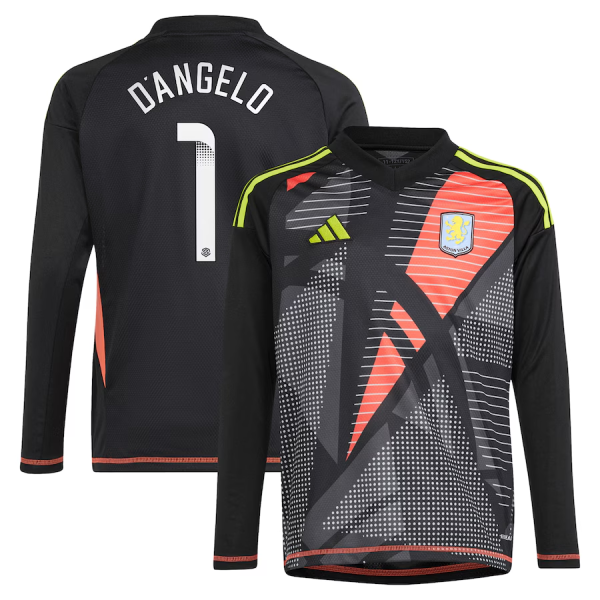 aston villa wsl adidas goalkeeper shirt 2024-25 – long sleeve – kids with d8217angelo 1 printing Collection | Aston Villa Fan Shop