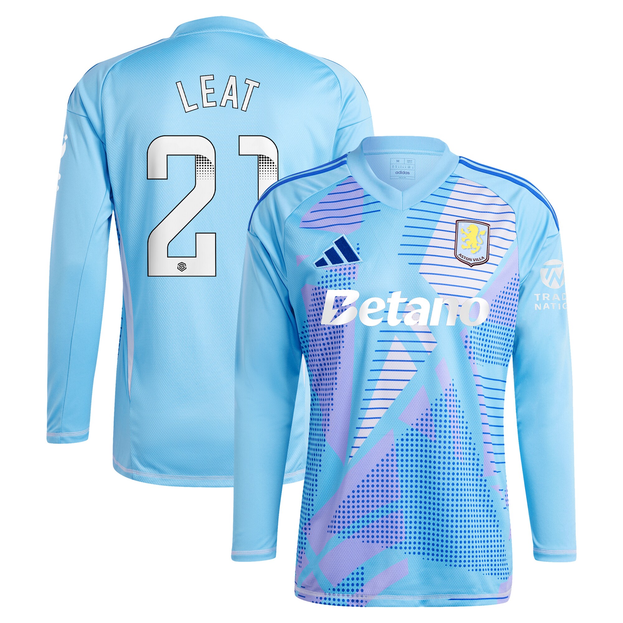 aston villa wsl adidas goalkeeper shirt 2024-25 – long sleeve with leat 21 printing – 202030996 Collection | Aston Villa Fan Shop