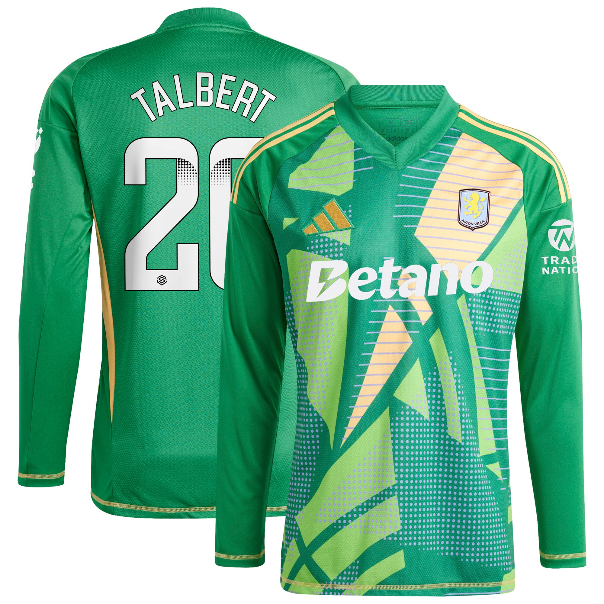 aston villa wsl adidas goalkeeper shirt 2024-25 – long sleeve with talbert 26 printing 202849399 Collection | Aston Villa Fan Shop