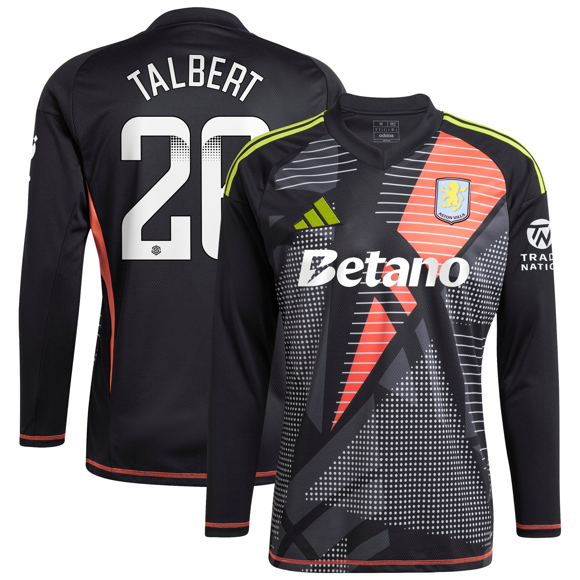 aston villa wsl adidas goalkeeper shirt 2024-25 – long sleeve with talbert 26 printing Collection | Aston Villa Fan Shop