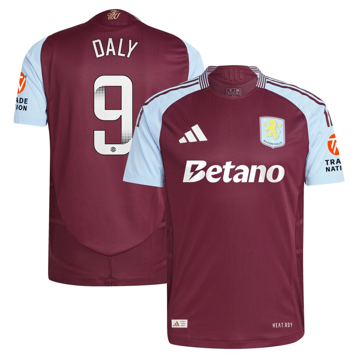 aston villa wsl adidas home authentic shirt 2024-25 with daly 9 printing Collection | Aston Villa Fan Shop