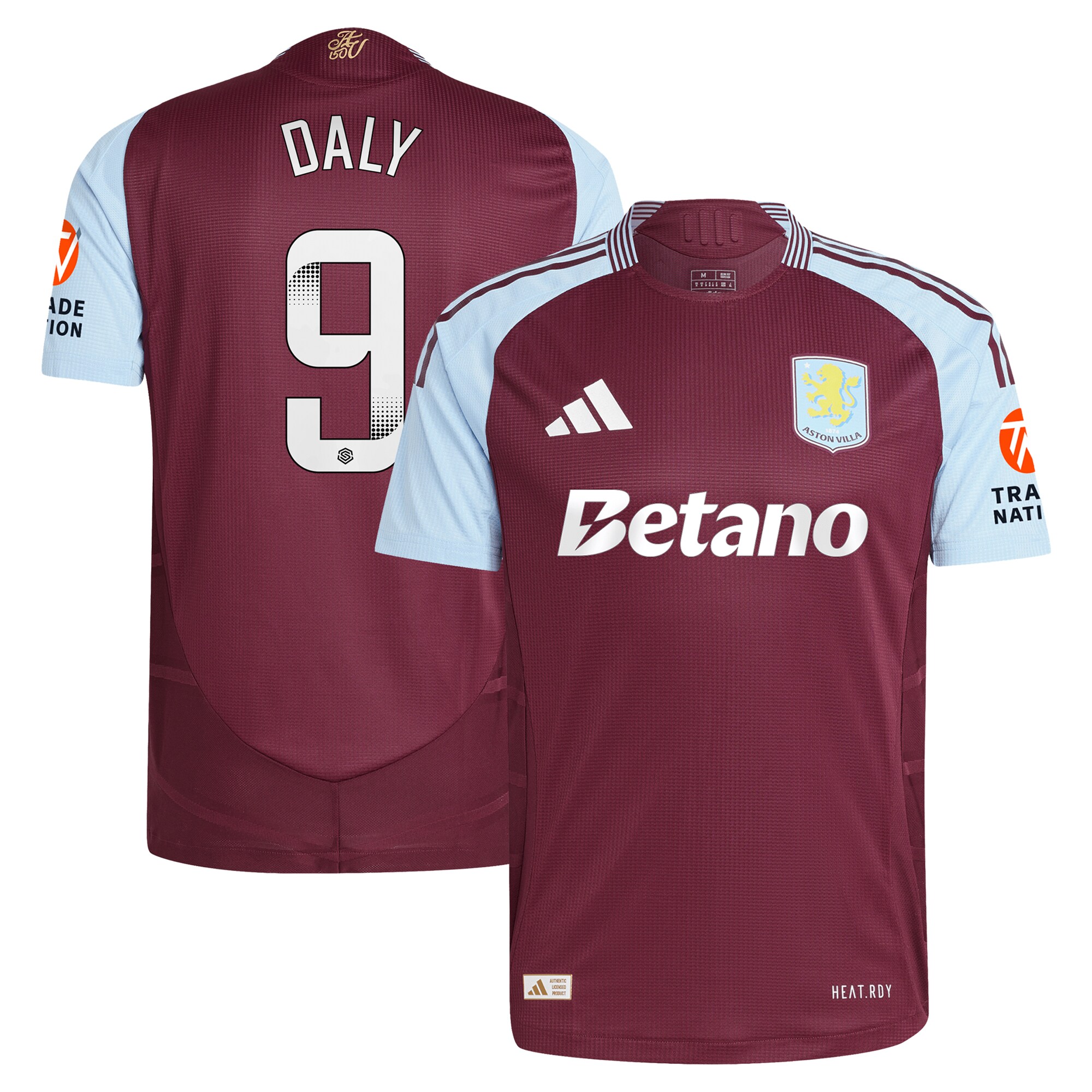 aston villa wsl adidas home authentic shirt 2024-25 with daly 9 printing Collection | Aston Villa Fan Shop