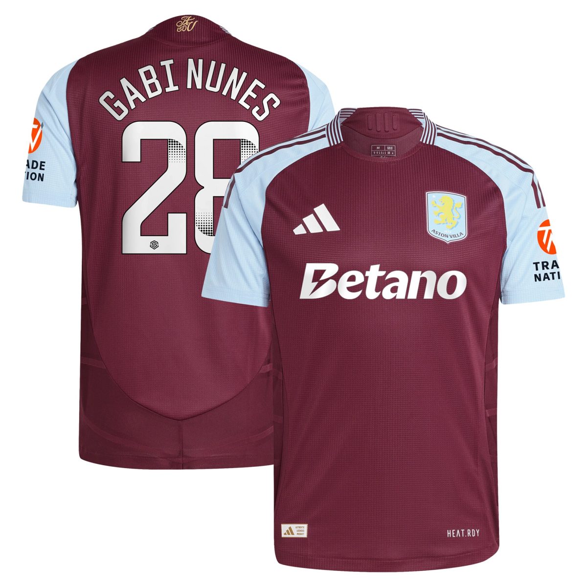 aston villa wsl adidas home authentic shirt 2024-25 with gabi nunes 28 printing Collection | Aston Villa Fan Shop
