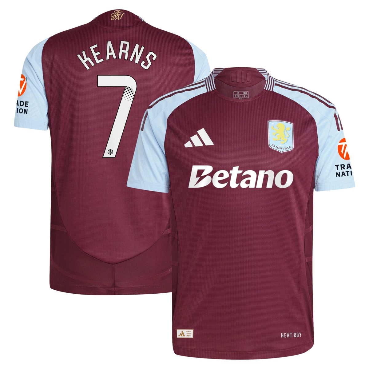 aston villa wsl adidas home authentic shirt 2024-25 with kearns 7 printing Collection | Aston Villa Fan Shop