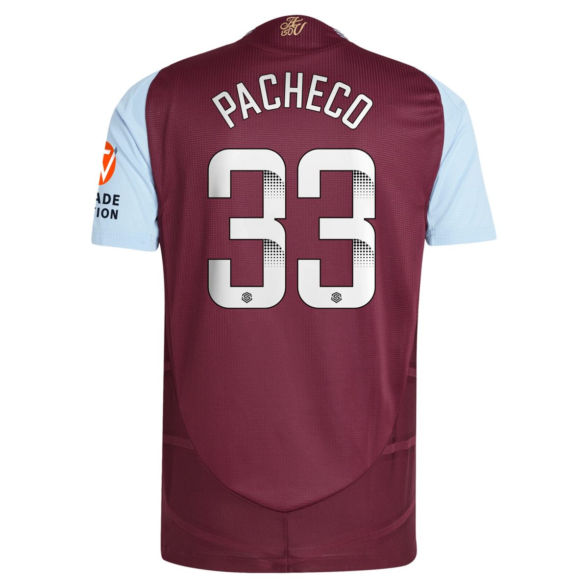 aston villa wsl adidas home authentic shirt 2024-25 with pacheco 33 printing Collection | Aston Villa Fan Shop