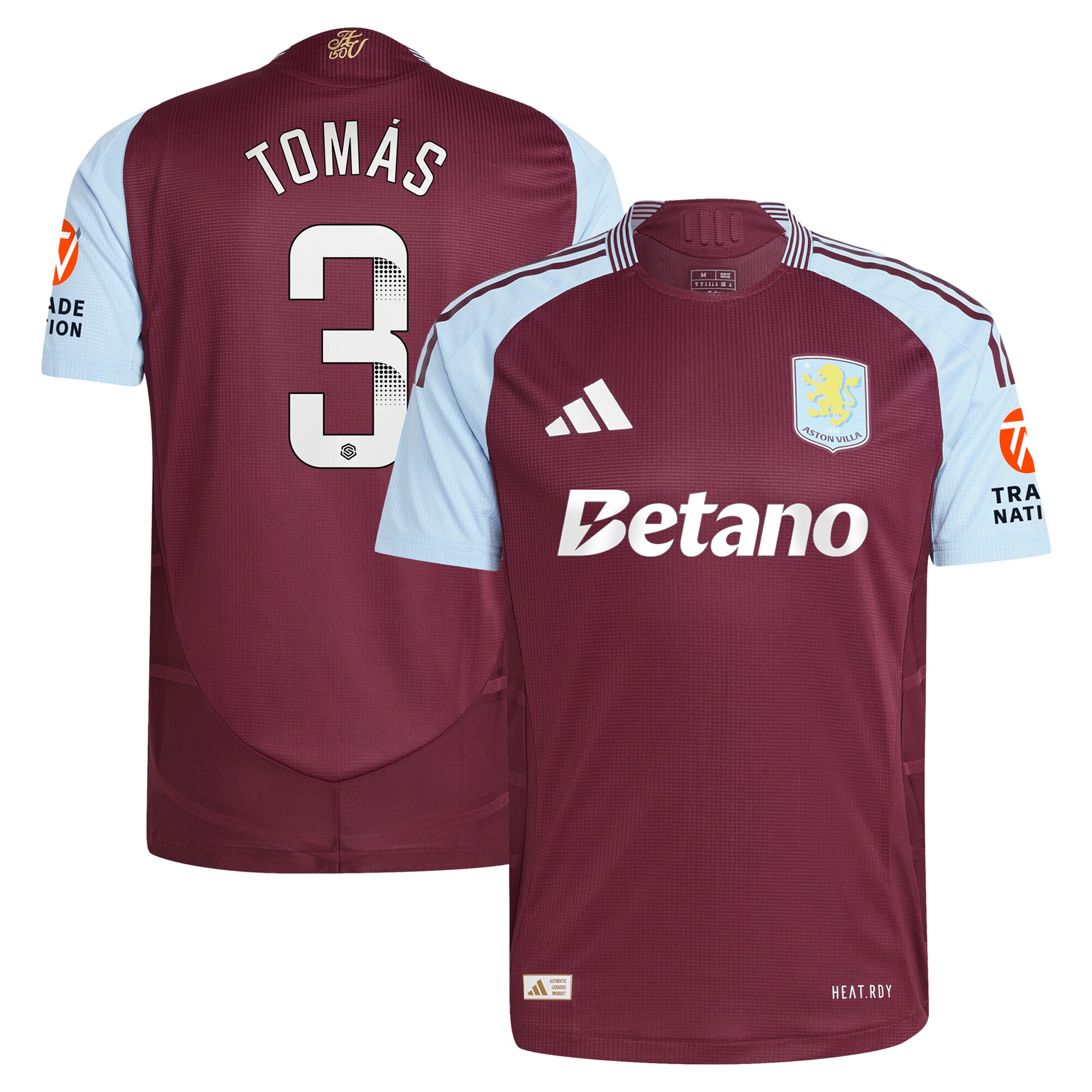 aston villa wsl adidas home authentic shirt 2024-25 with tomás 3 printing Collection | Aston Villa Fan Shop