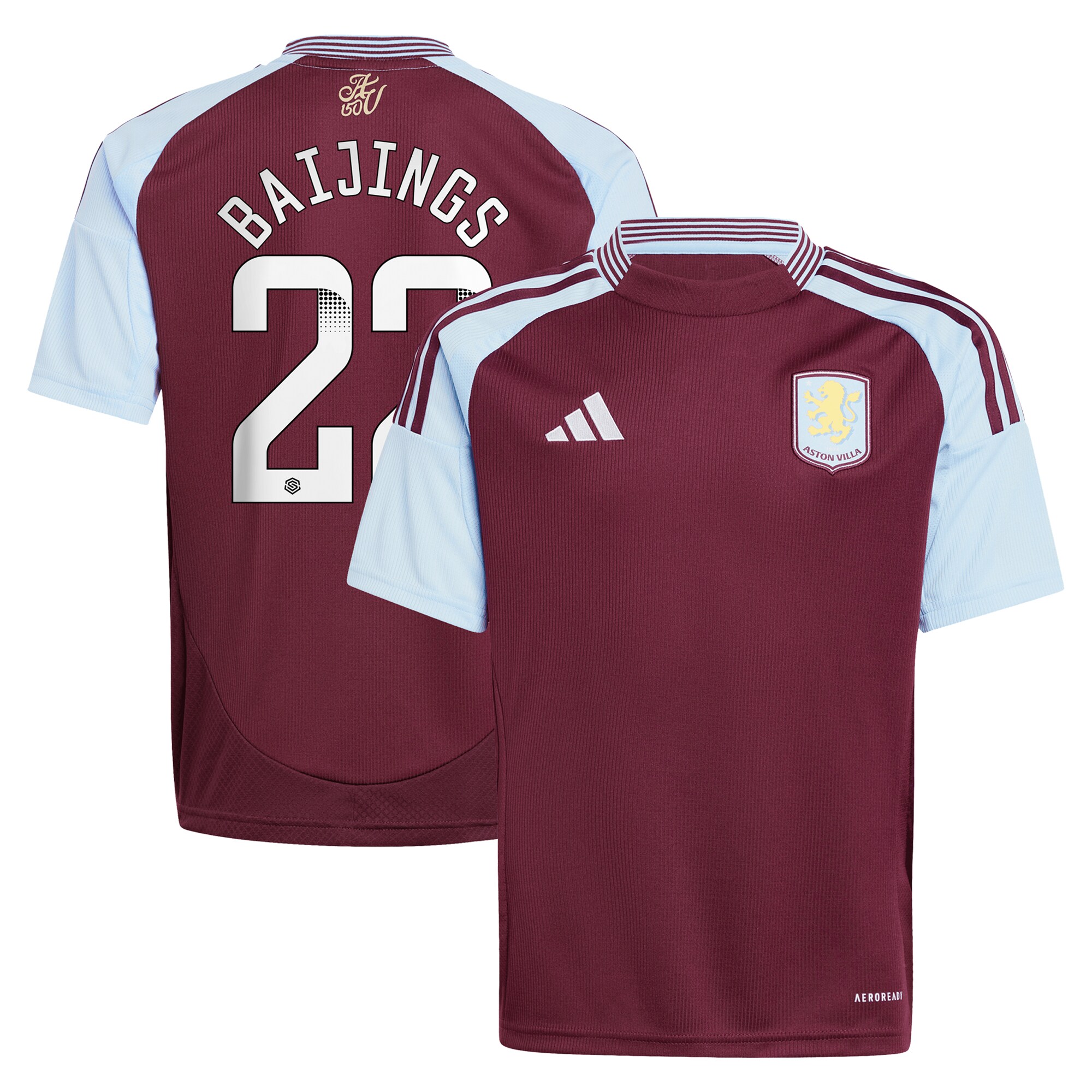 aston villa wsl adidas home shirt 2024-25 – kids with baijings 22 printing Collection | Aston Villa Fan Shop