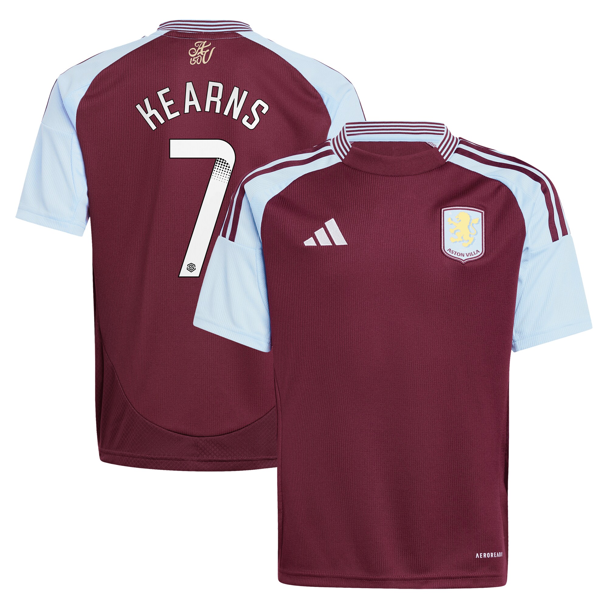 aston villa wsl adidas home shirt 2024-25 – kids with kearns 7 printing Collection | Aston Villa Fan Shop