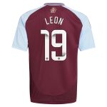 aston villa wsl adidas home shirt 2024-25 – kids with leon 19 printing Collection | Aston Villa Fan Shop