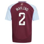 aston villa wsl adidas home shirt 2024-25 – kids with mayling 2 printing Collection | Aston Villa Fan Shop