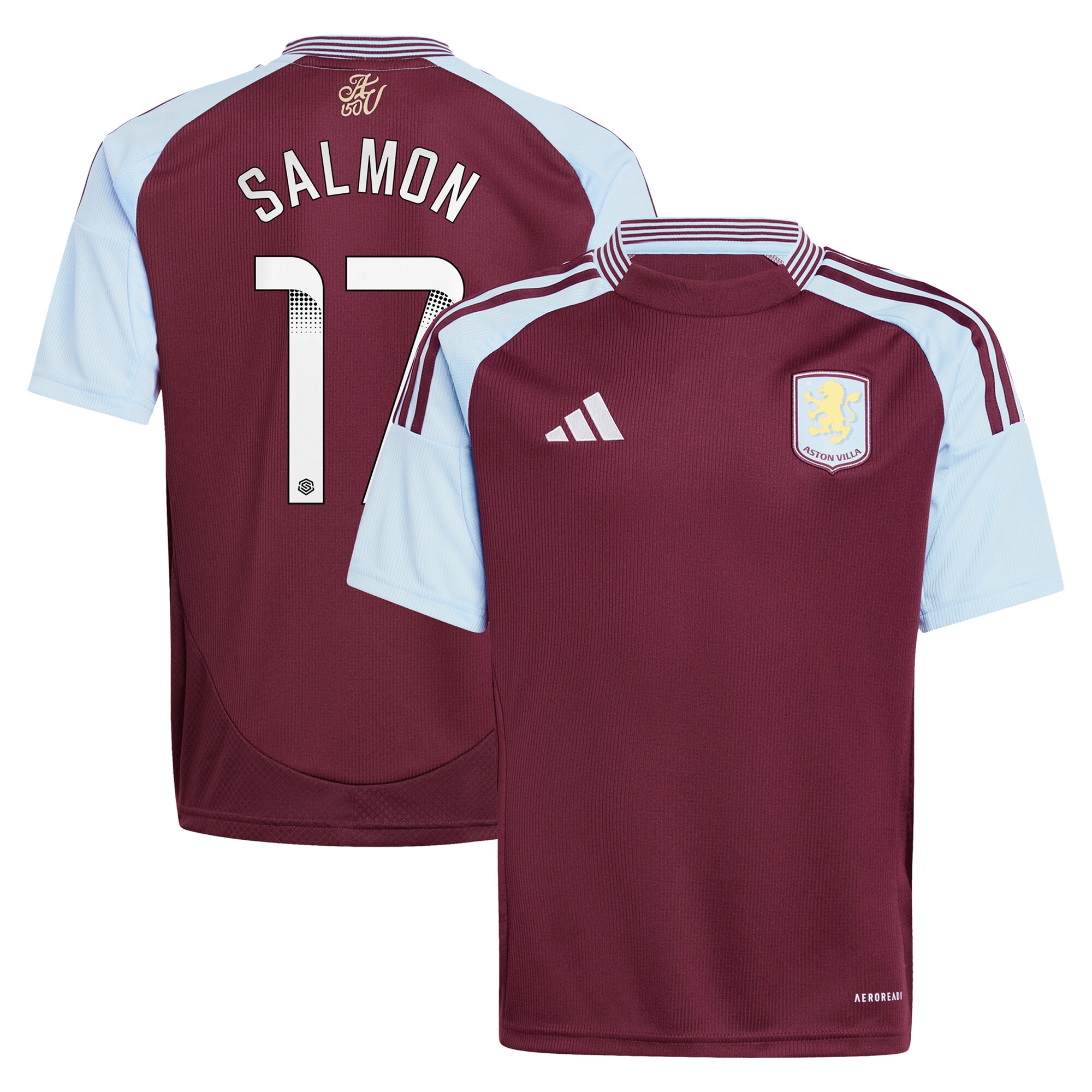 aston villa wsl adidas home shirt 2024-25 – kids with salmon 17 printing Collection | Aston Villa Fan Shop