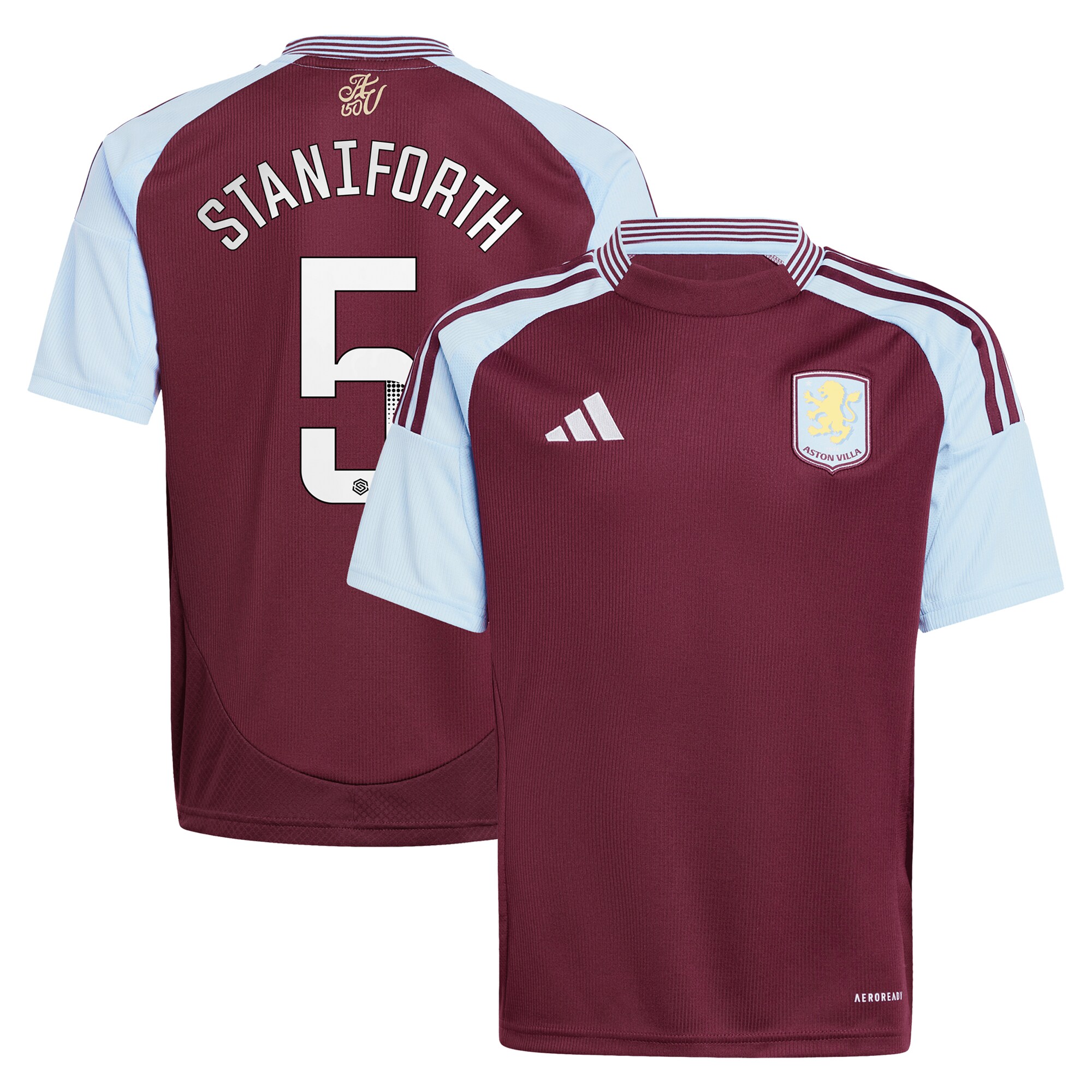 aston villa wsl adidas home shirt 2024-25 – kids with staniforth 5 printing Collection | Aston Villa Fan Shop