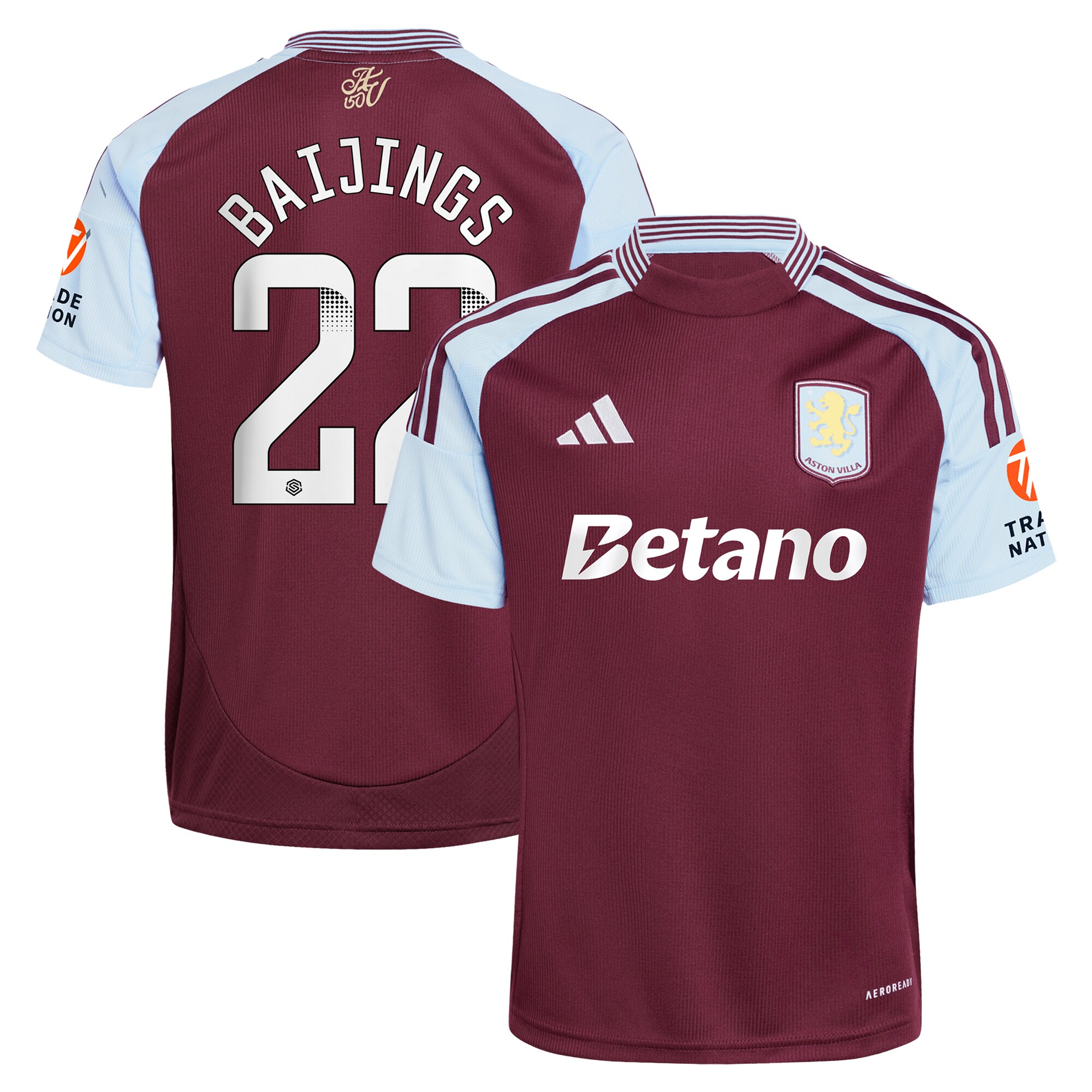 aston villa wsl adidas home shirt 2024-25 with baijings 22 printing Collection | Aston Villa Fan Shop