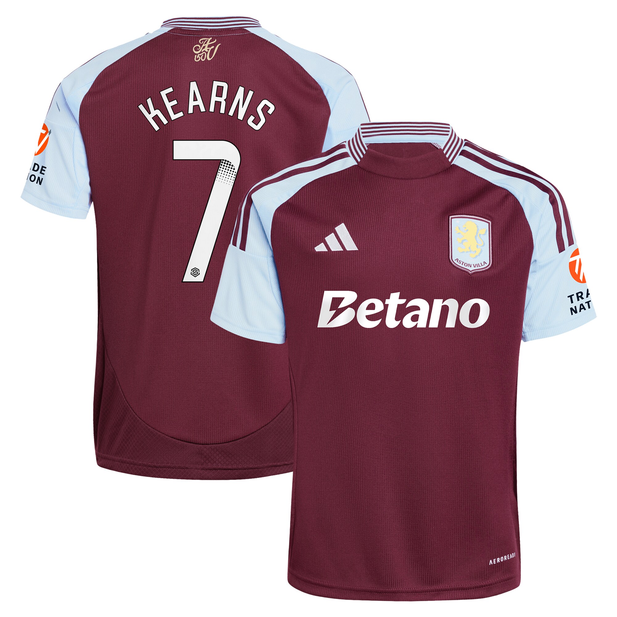 aston villa wsl adidas home shirt 2024-25 with kearns 7 printing Collection | Aston Villa Fan Shop