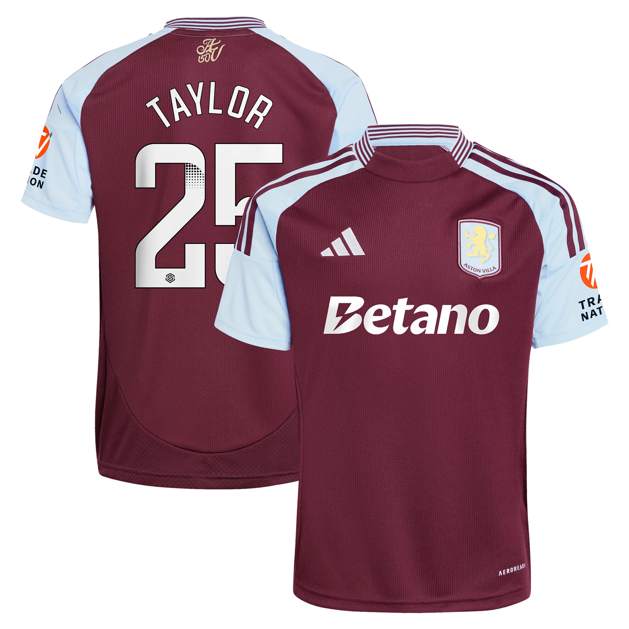 aston villa wsl adidas home shirt 2024-25 with taylor 25 printing Collection | Aston Villa Fan Shop