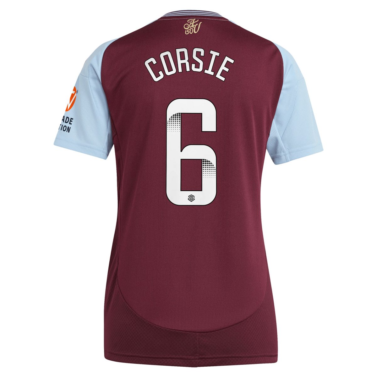 aston villa wsl adidas home shirt 2024-25 – womens with corsie 6 printing Collection | Aston Villa Fan Shop