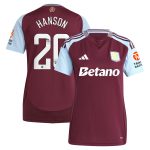 aston villa wsl adidas home shirt 2024-25 – womens with hanson 20 printing Collection | Aston Villa Fan Shop