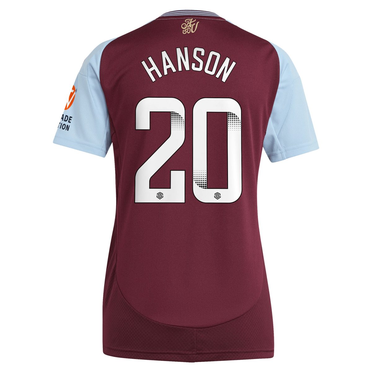 aston villa wsl adidas home shirt 2024-25 – womens with hanson 20 printing Collection | Aston Villa Fan Shop