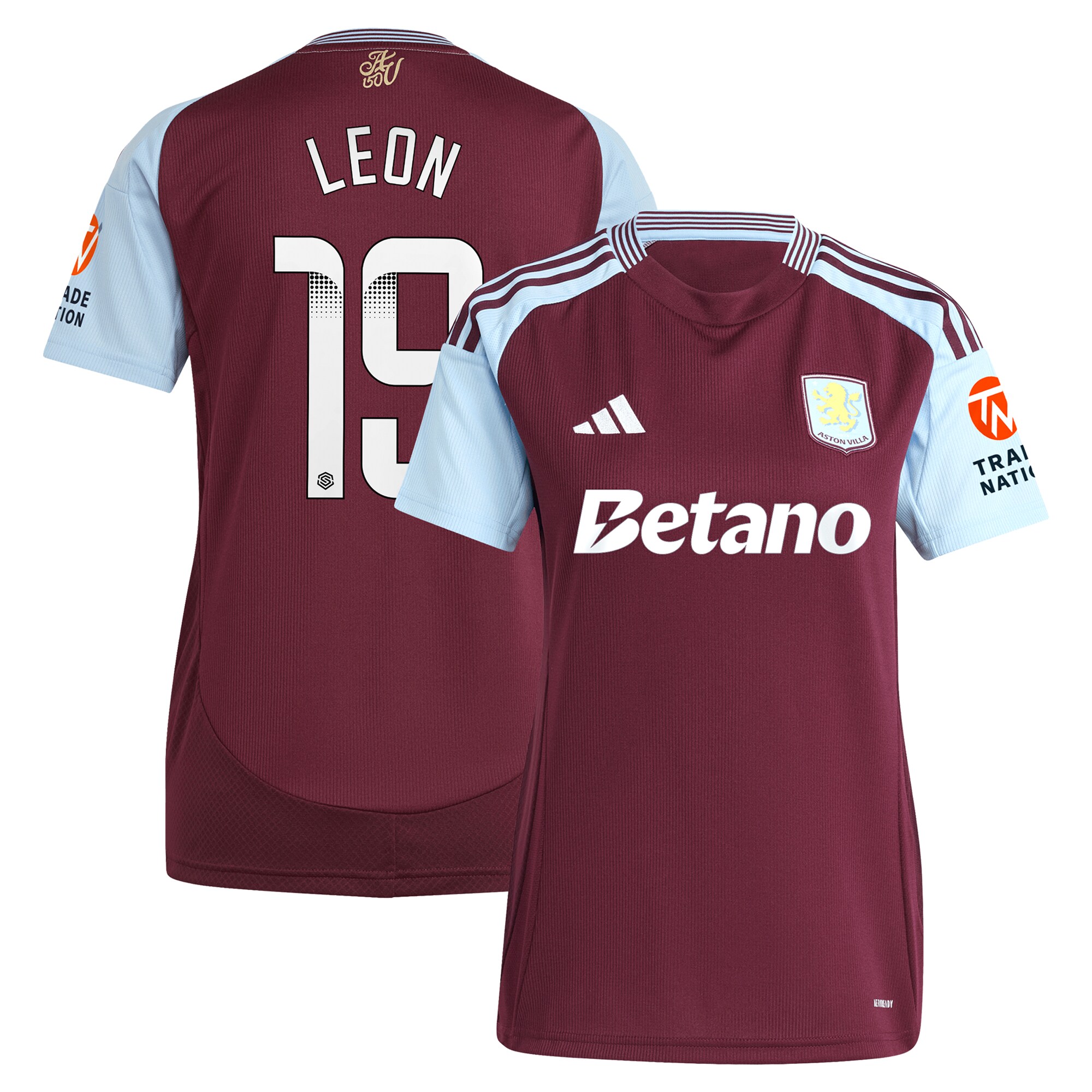 aston villa wsl adidas home shirt 2024-25 – womens with leon 19 printing Collection | Aston Villa Fan Shop