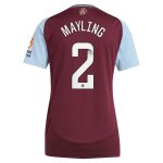 aston villa wsl adidas home shirt 2024-25 – womens with mayling 2 printing Collection | Aston Villa Fan Shop