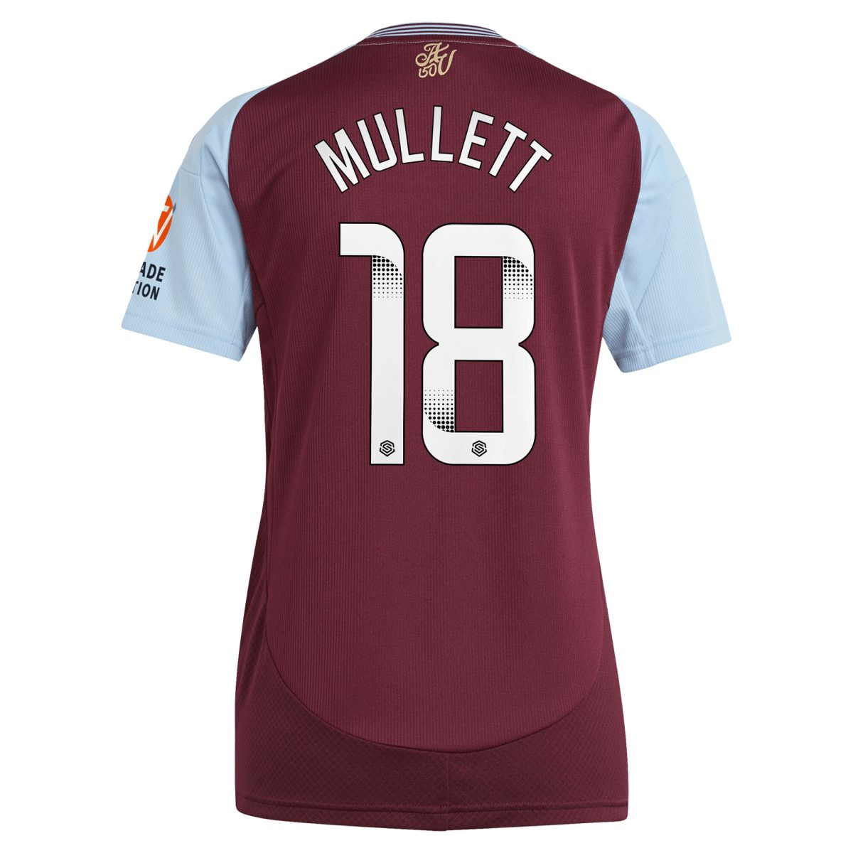 aston villa wsl adidas home shirt 2024-25 – womens with mullett 18 printing Collection | Aston Villa Fan Shop