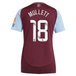 aston villa wsl adidas home shirt 2024-25 – womens with mullett 18 printing Collection | Aston Villa Fan Shop