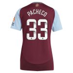 aston villa wsl adidas home shirt 2024-25 – womens with pacheco 33 printing Collection | Aston Villa Fan Shop