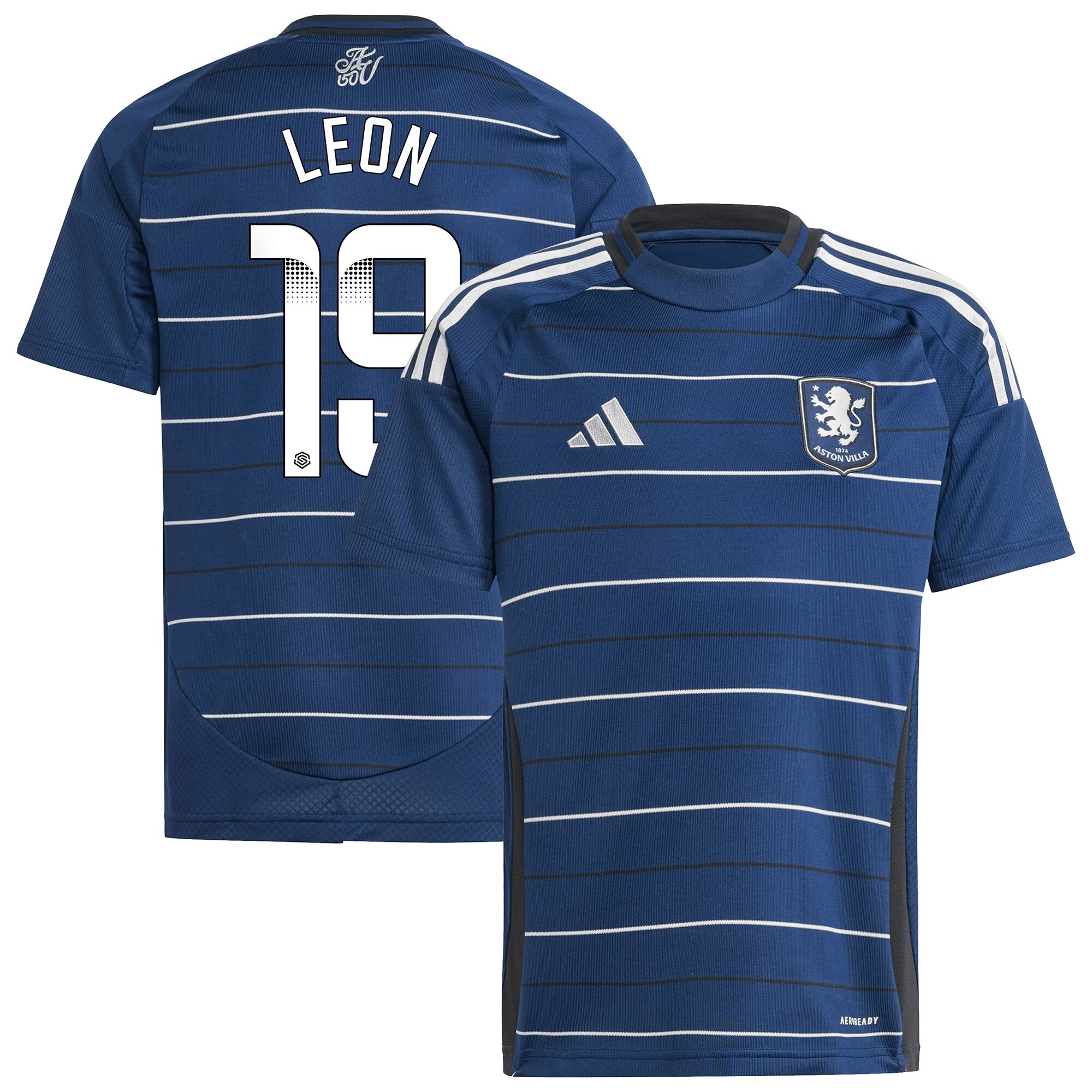 aston villa wsl adidas third shirt 2024-25 – kids with leon 19 printing Collection | Aston Villa Fan Shop